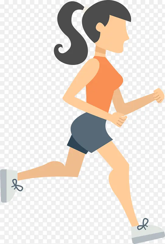 人物插画跑步的女人
