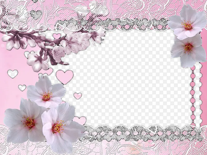 桃花朵朵相框