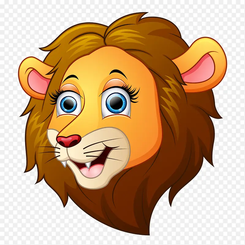 卡通手绘狮子头像设计