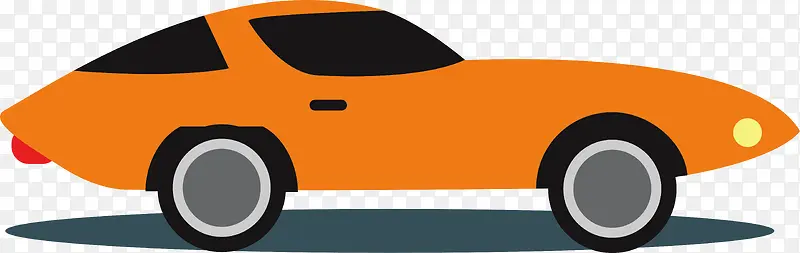 橙色卡通跑车
