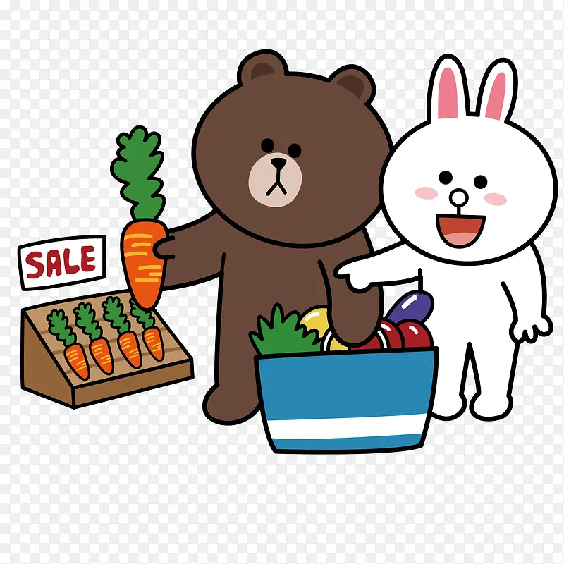 购物的情侣熊