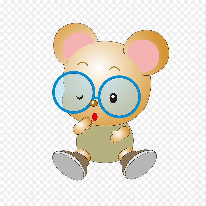 戴眼镜的小老鼠造型
