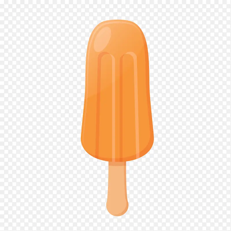 橙色夏季冰棒矢量图