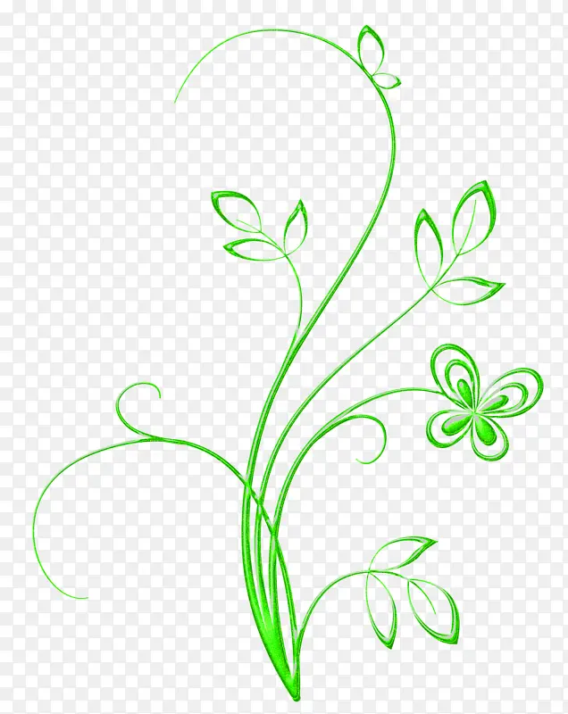 卡通绿色植物藤蔓创意
