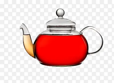 卡通版的装满红茶茶水的玻璃水壶