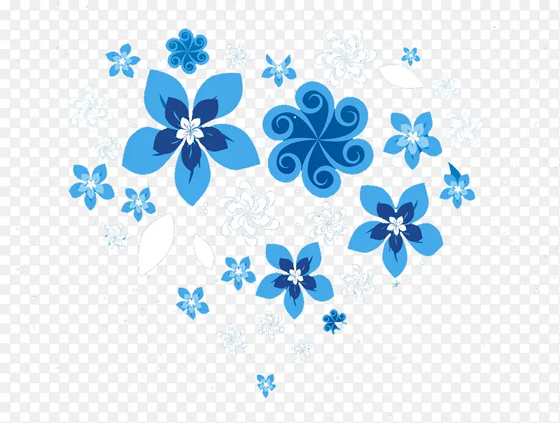 蓝色花瓣矢量素材