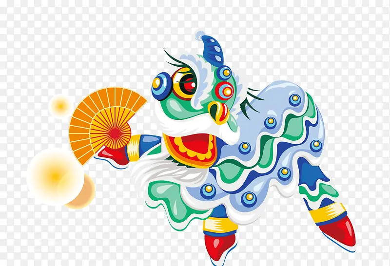 彩色手绘舞狮子素材PNG图片素材下载_图片编号qkxxzapy-免抠素材网