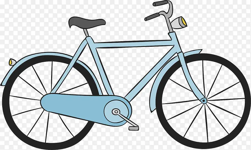 蓝色手绘横梁自行车