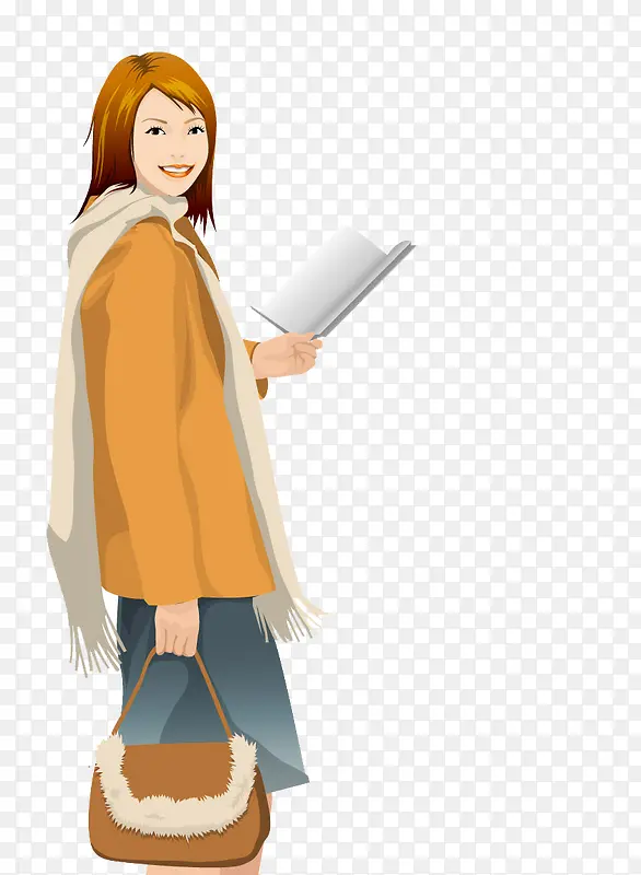 拿着书的女人