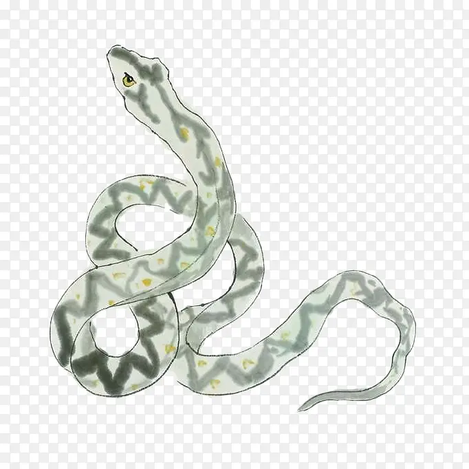 古典水墨花蛇