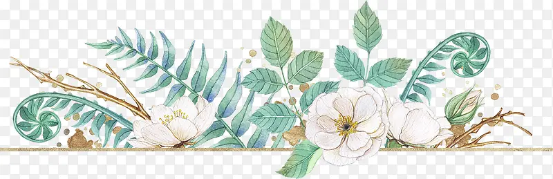 手绘植物花卉边框设计素材