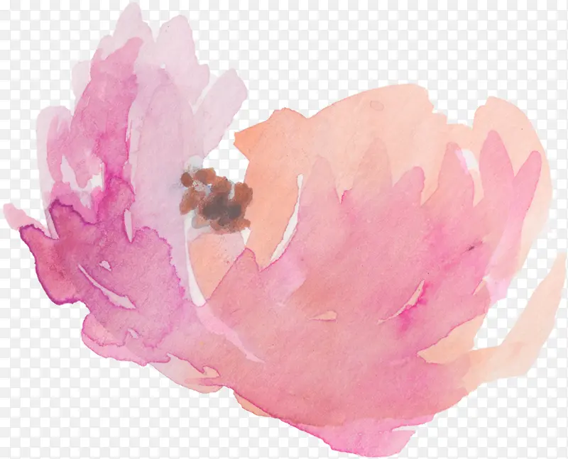 水彩质感手绘花朵