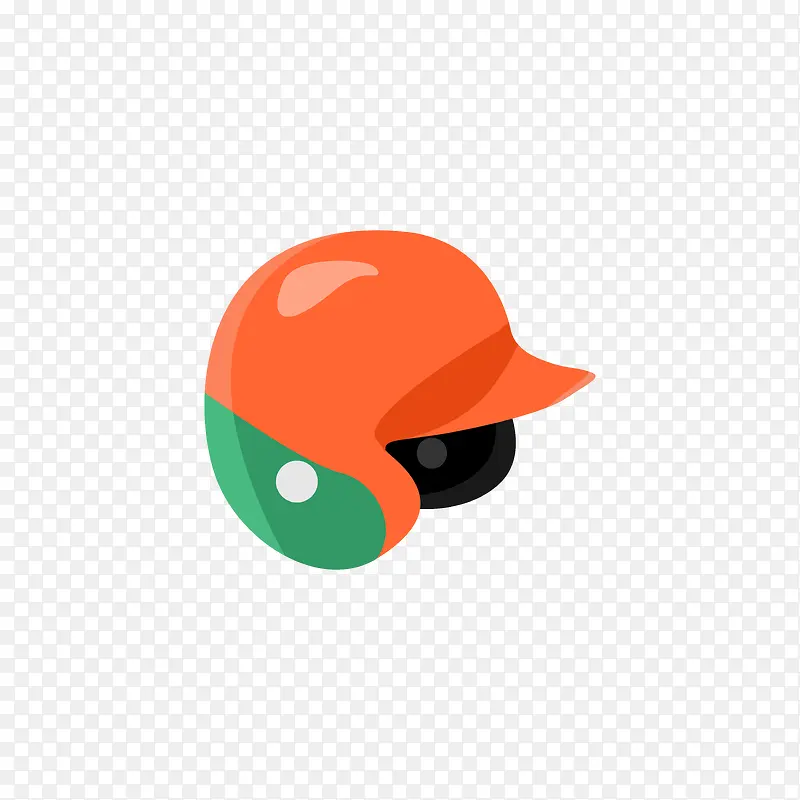 矢量扁平棒球安全头盔