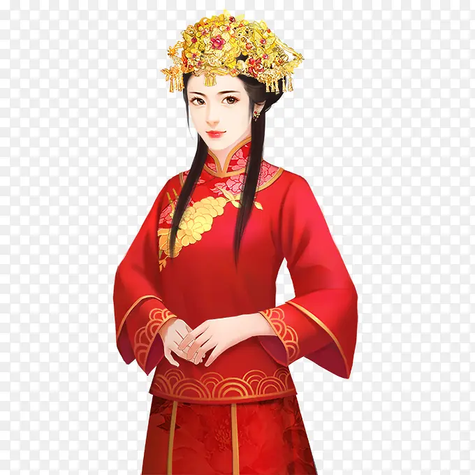 手绘中国风新娘