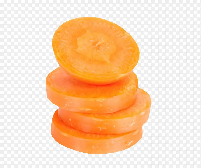 橙色切成块的胡萝卜实物
