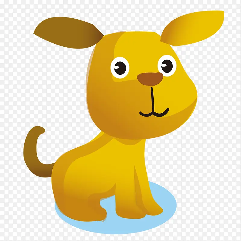 卡通黄色可爱的小狗设计