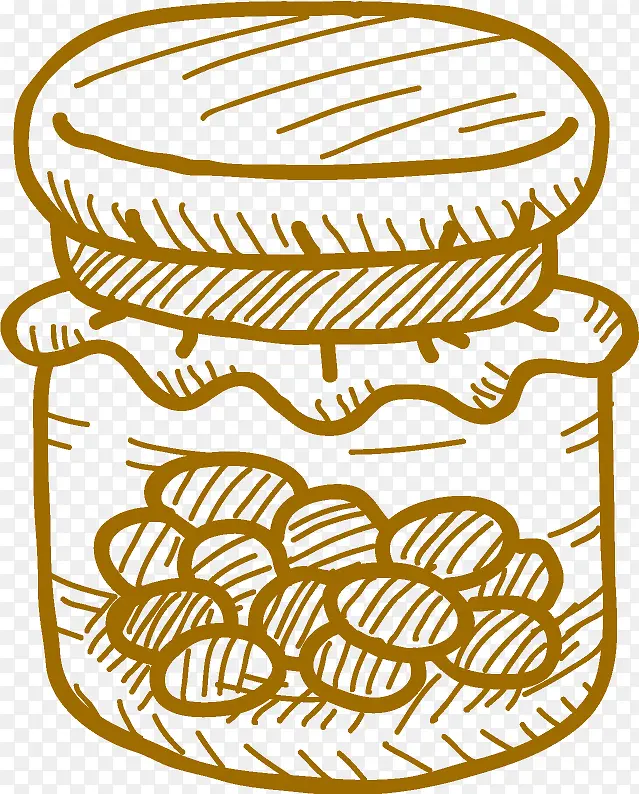 卡通线描罐装饼干