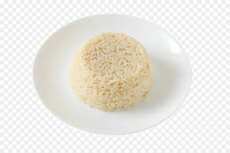 白色碟子里的蒸米饭