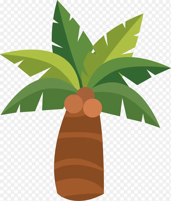 矢量图手绘高大的椰子树