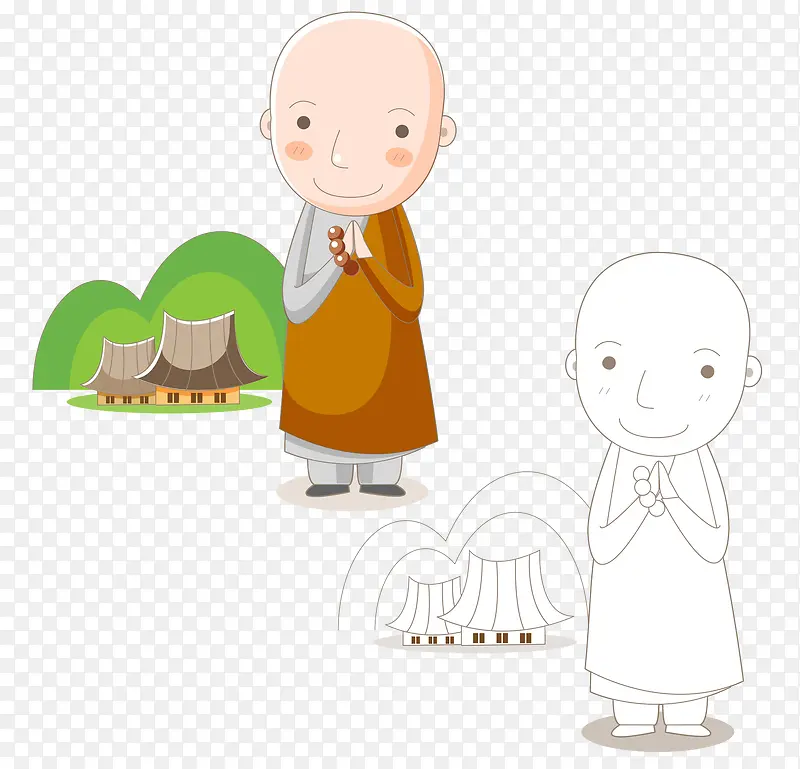 拿佛珠的小和尚