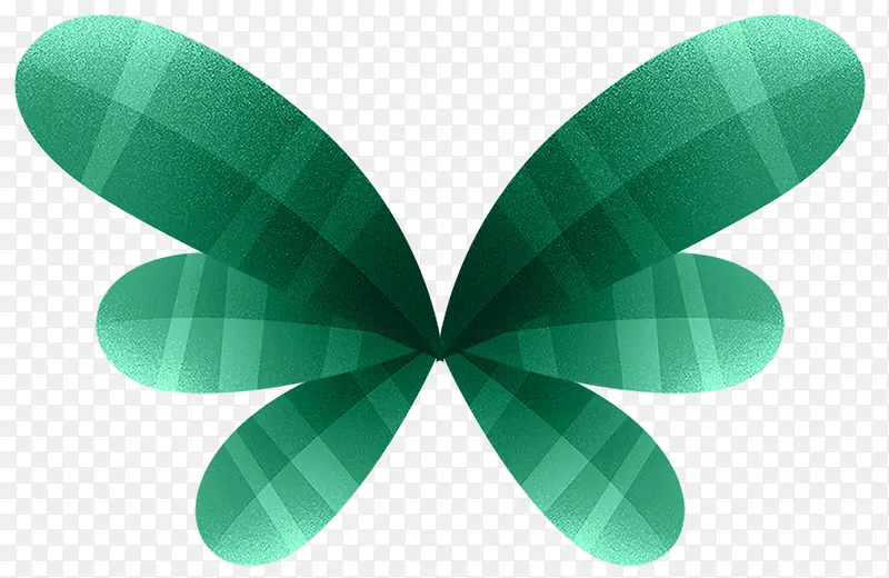 绿色手绘蝴蝶形状叶子