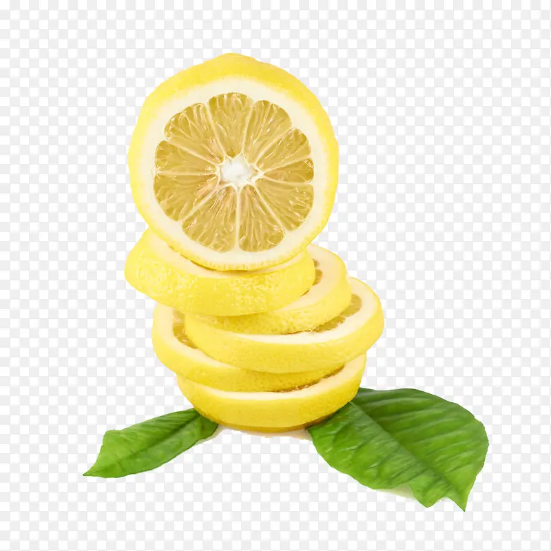 新鲜柠檬片微距特写