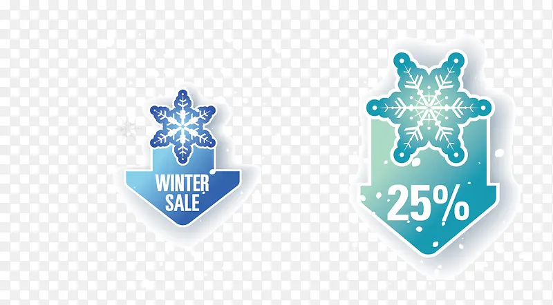雪花箭头sale促销标签