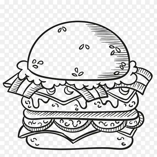 卡通手绘大汉堡
