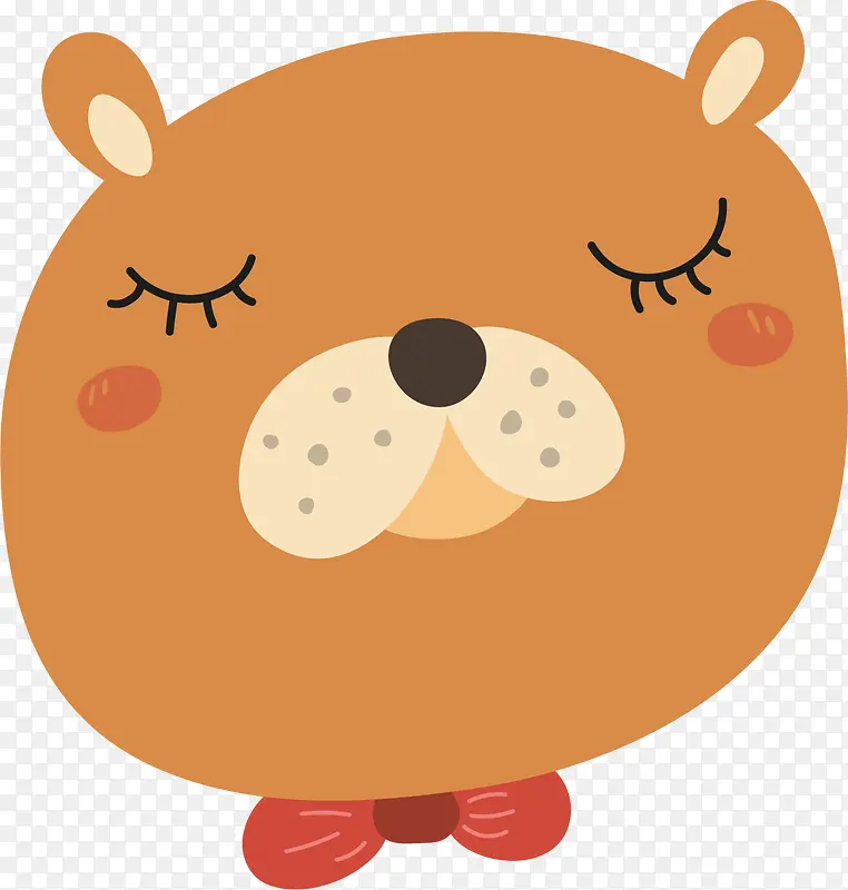 可爱棕色小熊贴纸插画设计