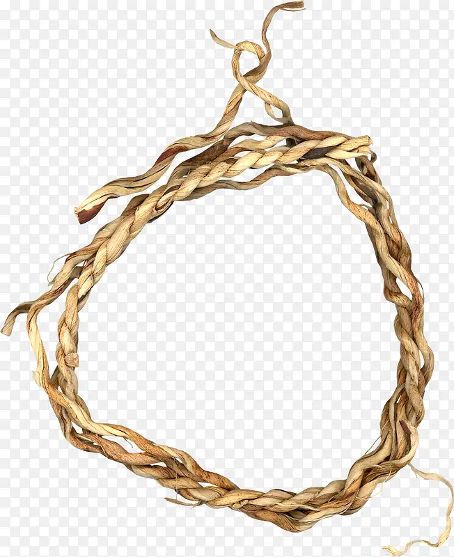棕色草绳圆环