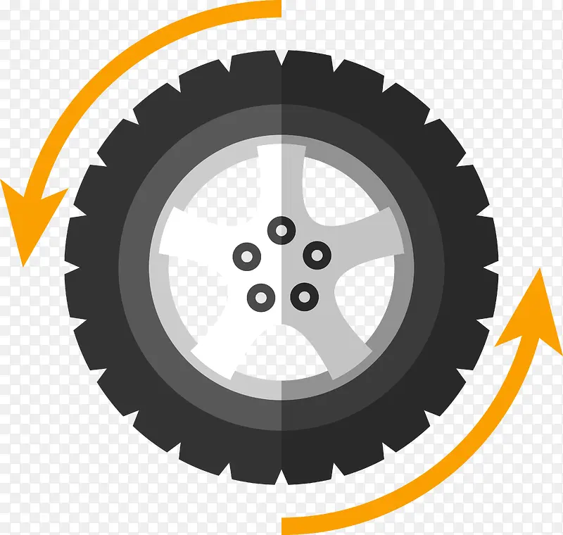 扁平化汽车轮胎素材图