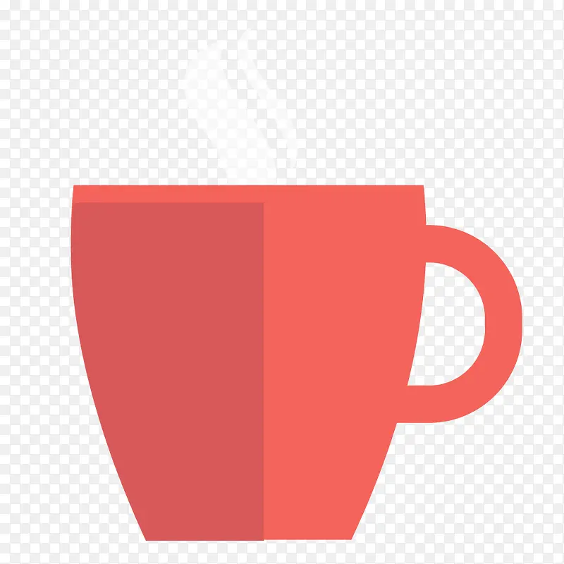 手绘红色茶杯矢量素材