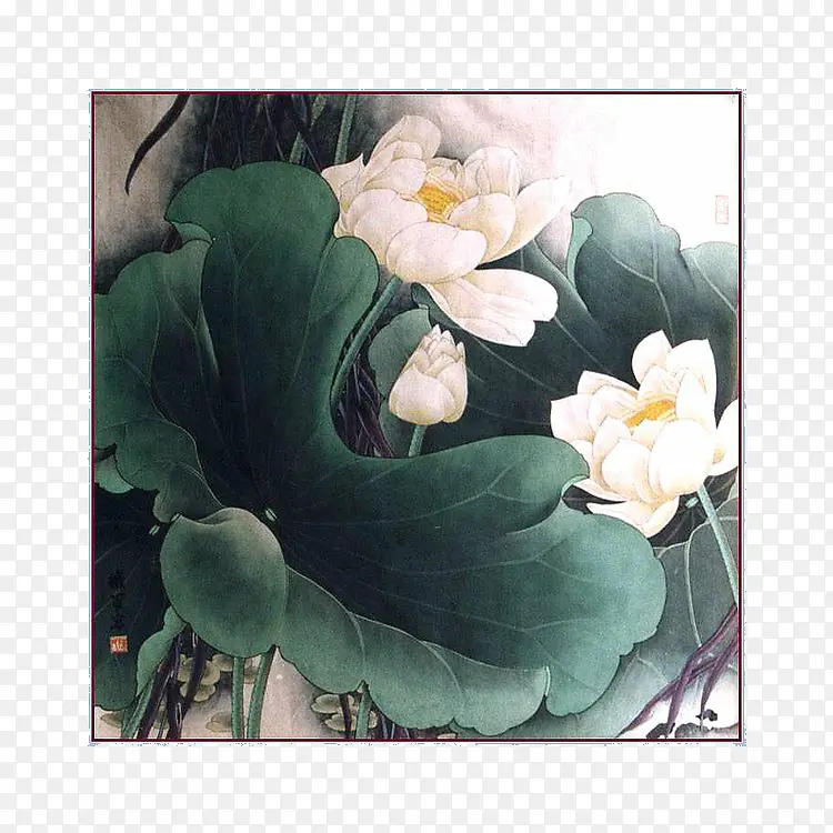 一幅工笔荷花儿
