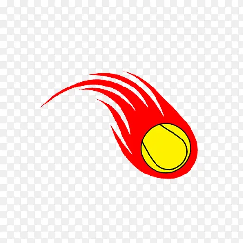 卡通红色火焰黄色网球火球插画免