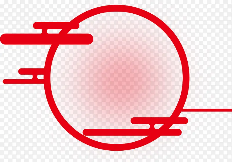 红色中国风线条圆圈