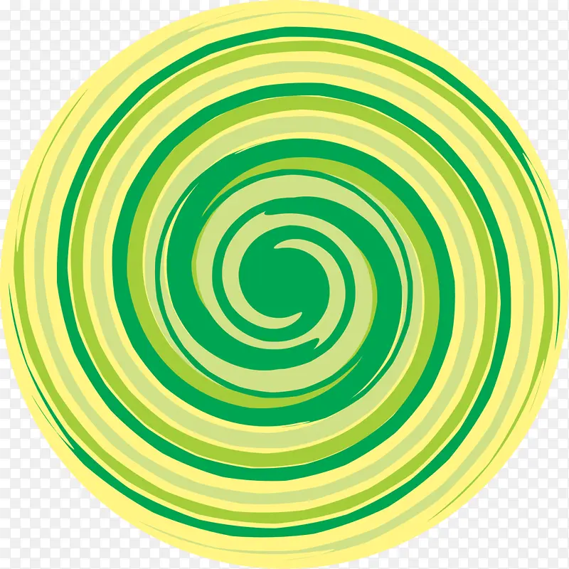 黄绿色旋涡圆形标签