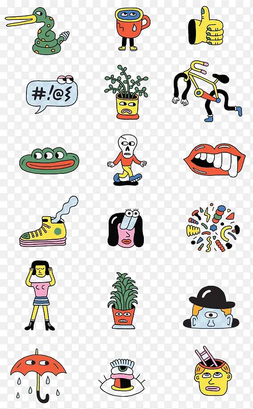 卡通元素合集PNG图片素材下载_图片编号yamzmngy-免抠素材网