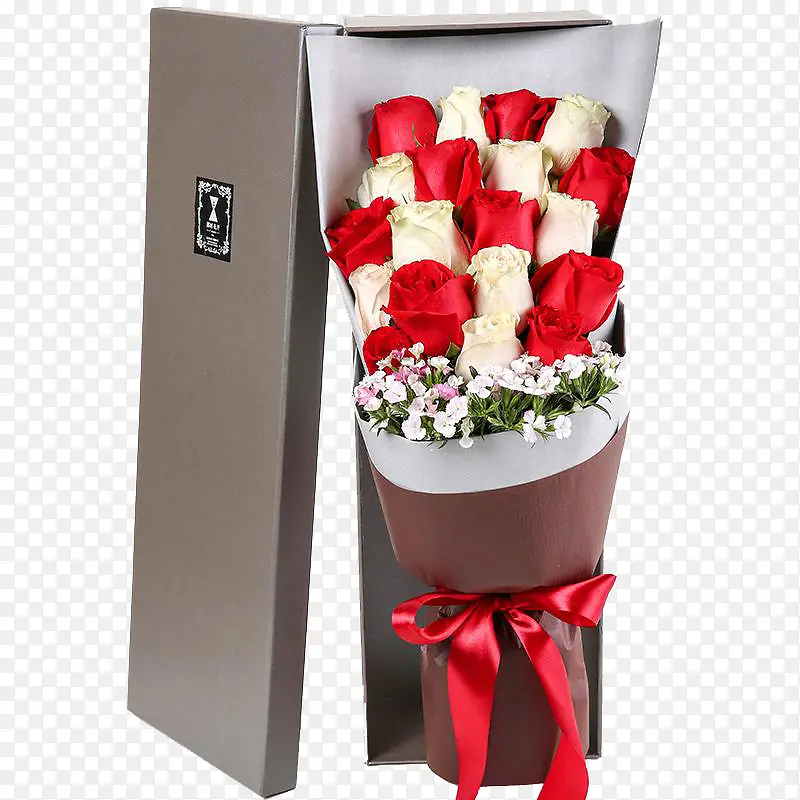 定制红白玫瑰花束礼盒