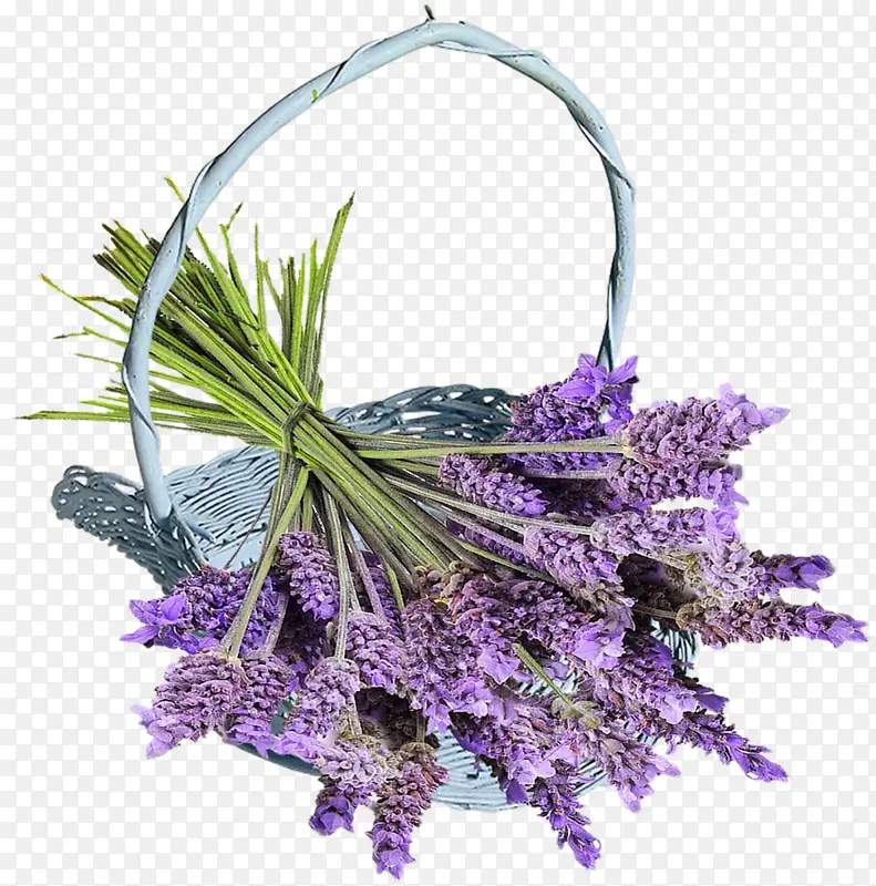 花篮里的紫色花朵