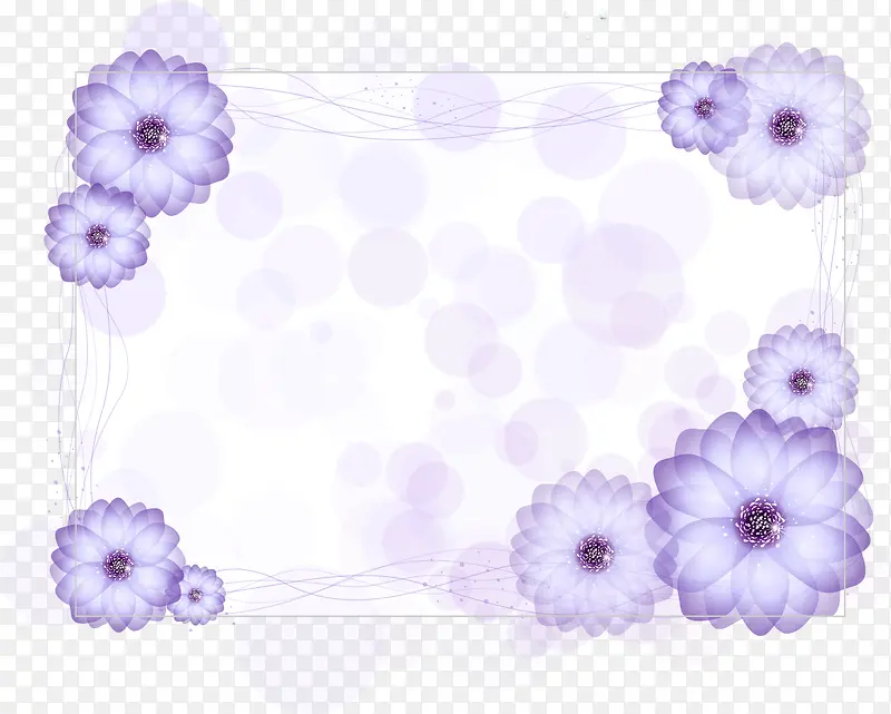 蓝紫色矢量花纹装饰素材