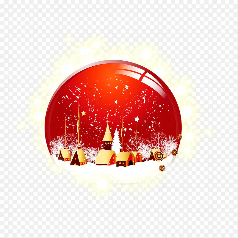 红色圣诞球水晶球