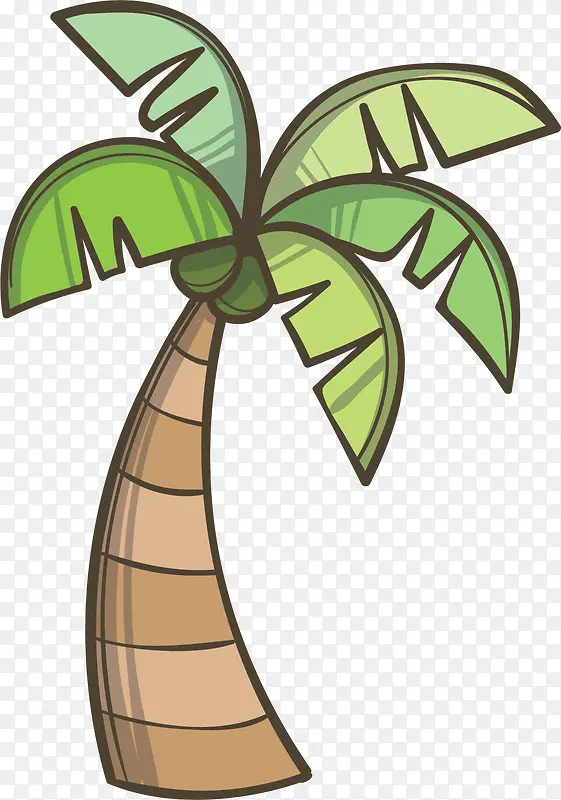 卡通夏天的椰子树