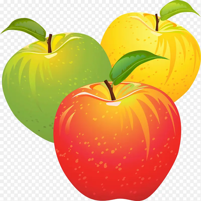 三个卡通苹果