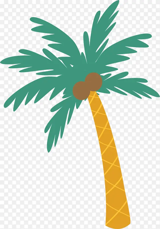 夏天海边卡通椰子树