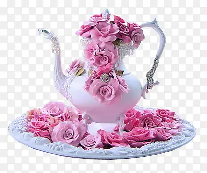 漂亮玫瑰茶壶