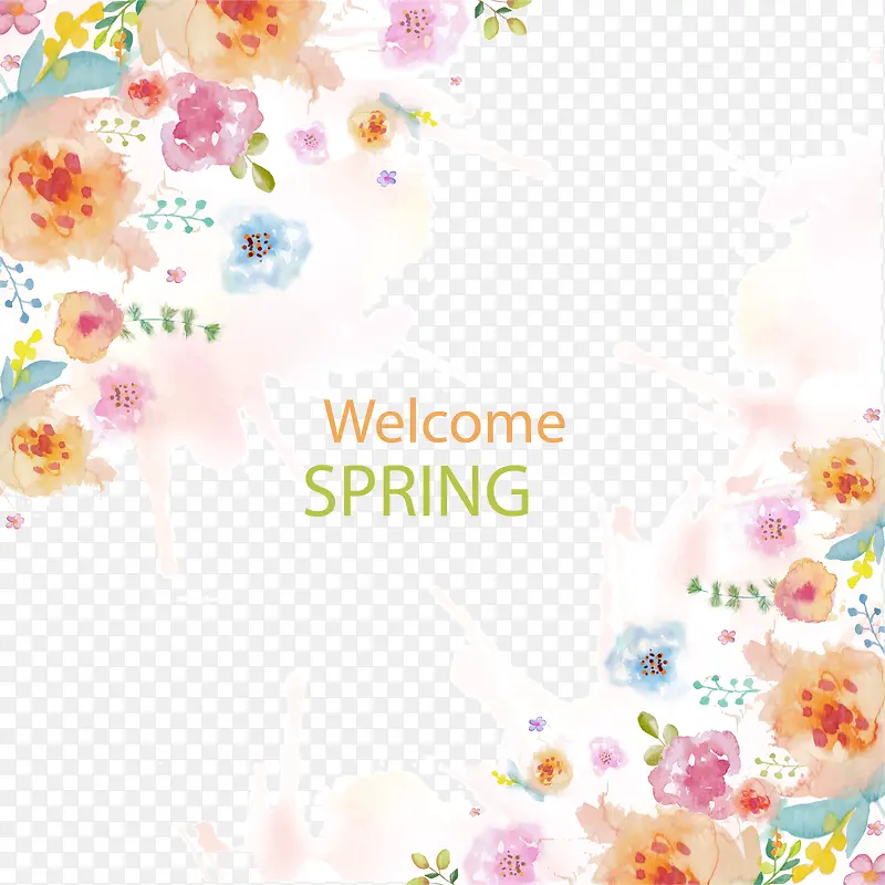 欢迎春天花朵装饰
