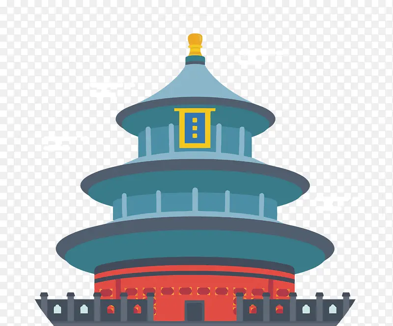 矢量卡通北京天坛