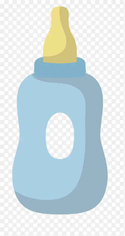 扁平化蓝色婴儿奶瓶