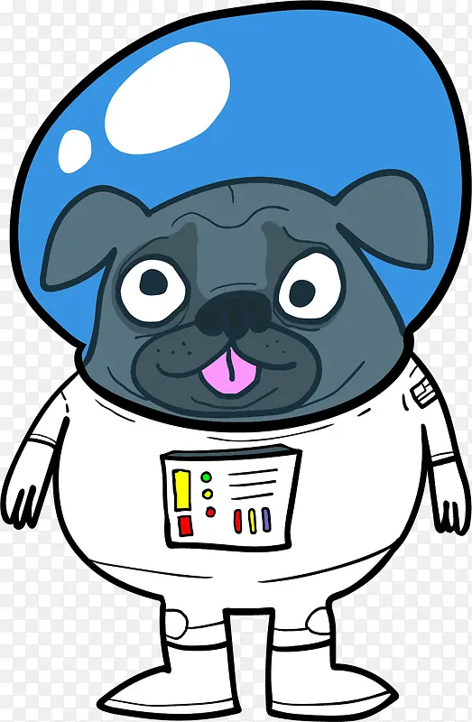 矢量图可爱的太空狗