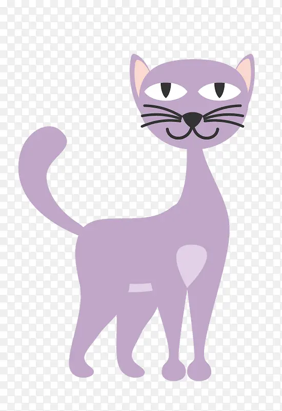 卡通紫色猫咪